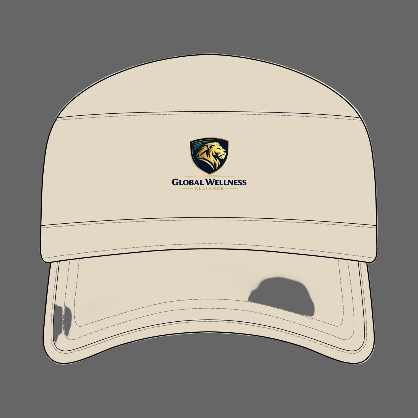Global Wellness Corps Cap — Lion Shield Embroidered Military-Style Hat