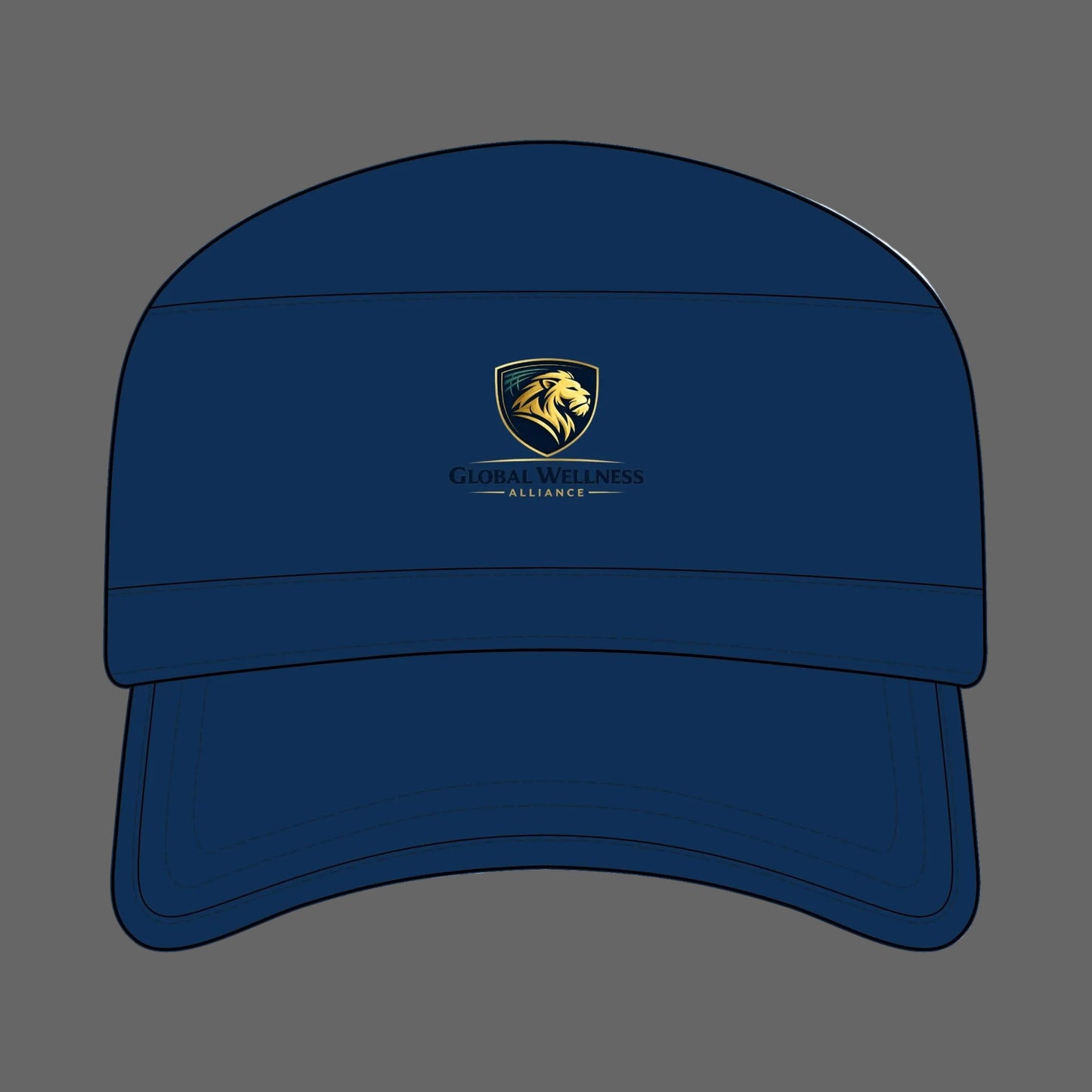 Global Wellness Corps Cap — Lion Shield Embroidered Military-Style Hat