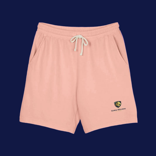 Lightweight Fleece Sweat Shorts — Garment-Dyed Casual Lounge Shorts with Small Crest Logo