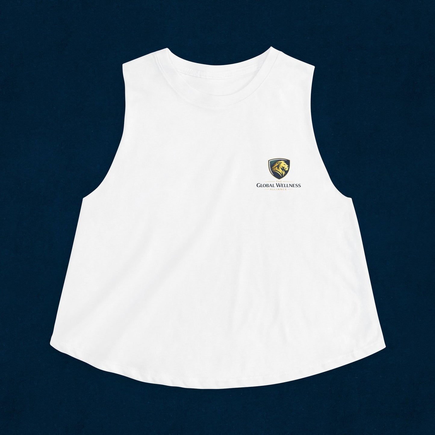 Women's Crop Top with Small Crest Logo – Casual Athletic Sleeveless Tank