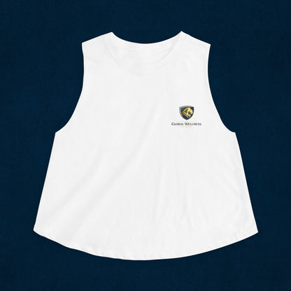 Women's Crop Top with Small Crest Logo – Casual Athletic Sleeveless Tank