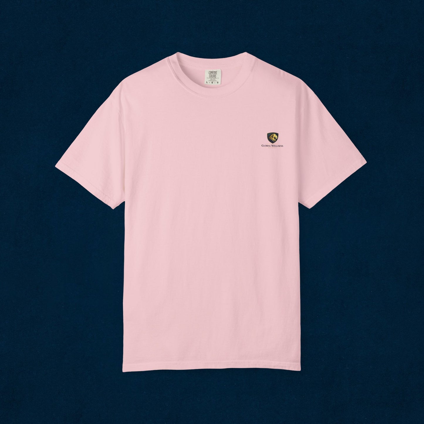 Minimal Cream T‑Shirt with Small Shield Logo — Casual Everyday Tee