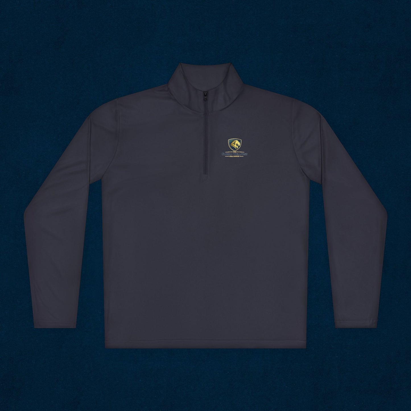 Quarter-Zip Pullover — Small Crest Logo "Live to Explore"