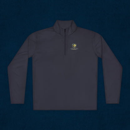 Quarter-Zip Pullover — Small Crest Logo "Live to Explore"