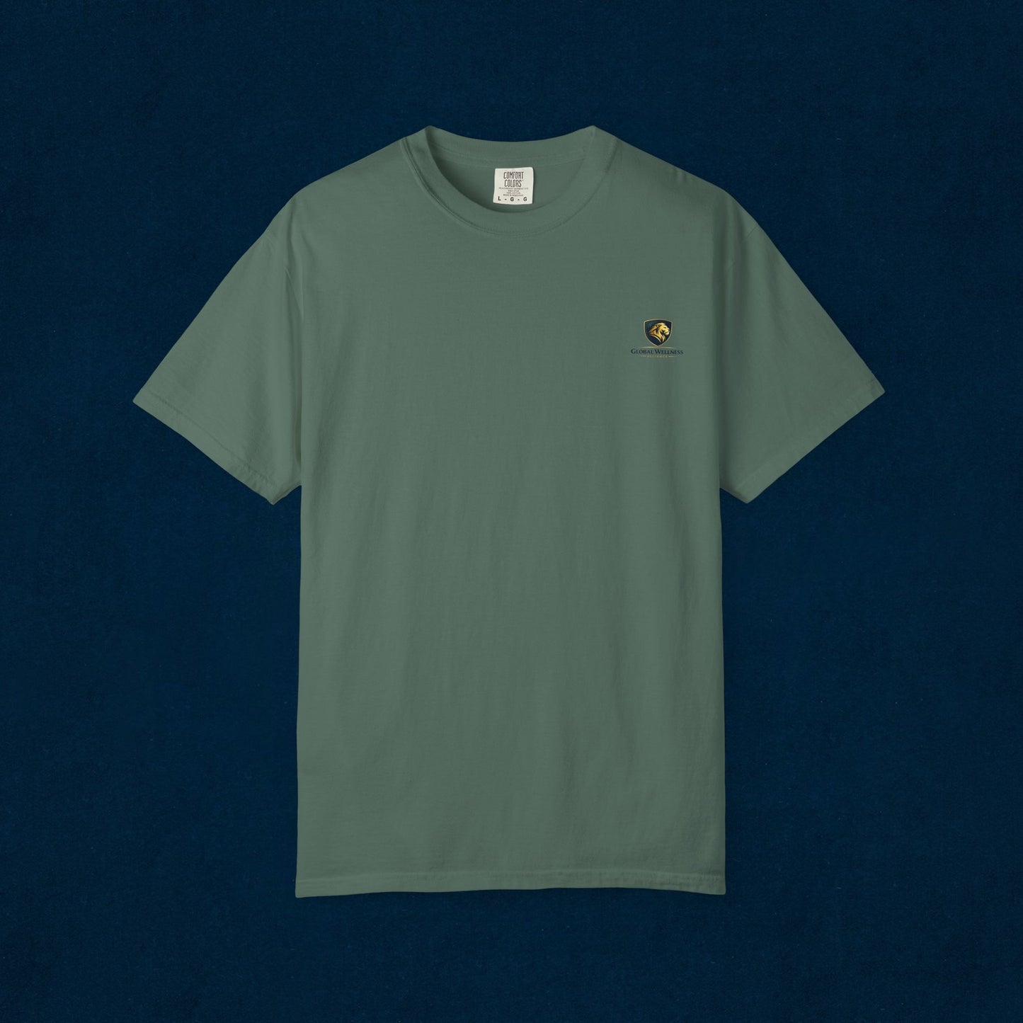 Minimal Cream T‑Shirt with Small Shield Logo — Casual Everyday Tee