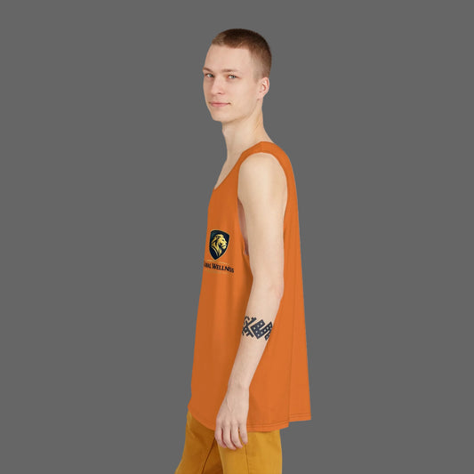 Orange Lion Crest Men's Tank Top — Casual Athletic Sleeveless Shirt