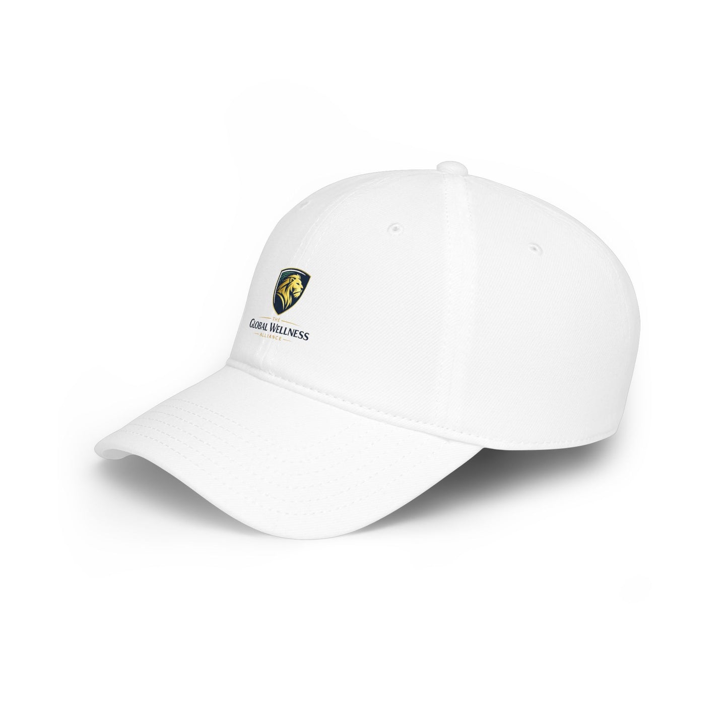 Embroidered Lion Shield Cap — Low Profile Baseball Hat with Global Wellness Logo