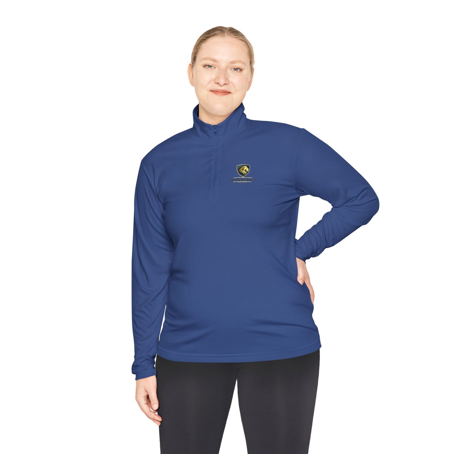 Quarter-Zip Pullover — Small Crest Logo "Live to Explore"
