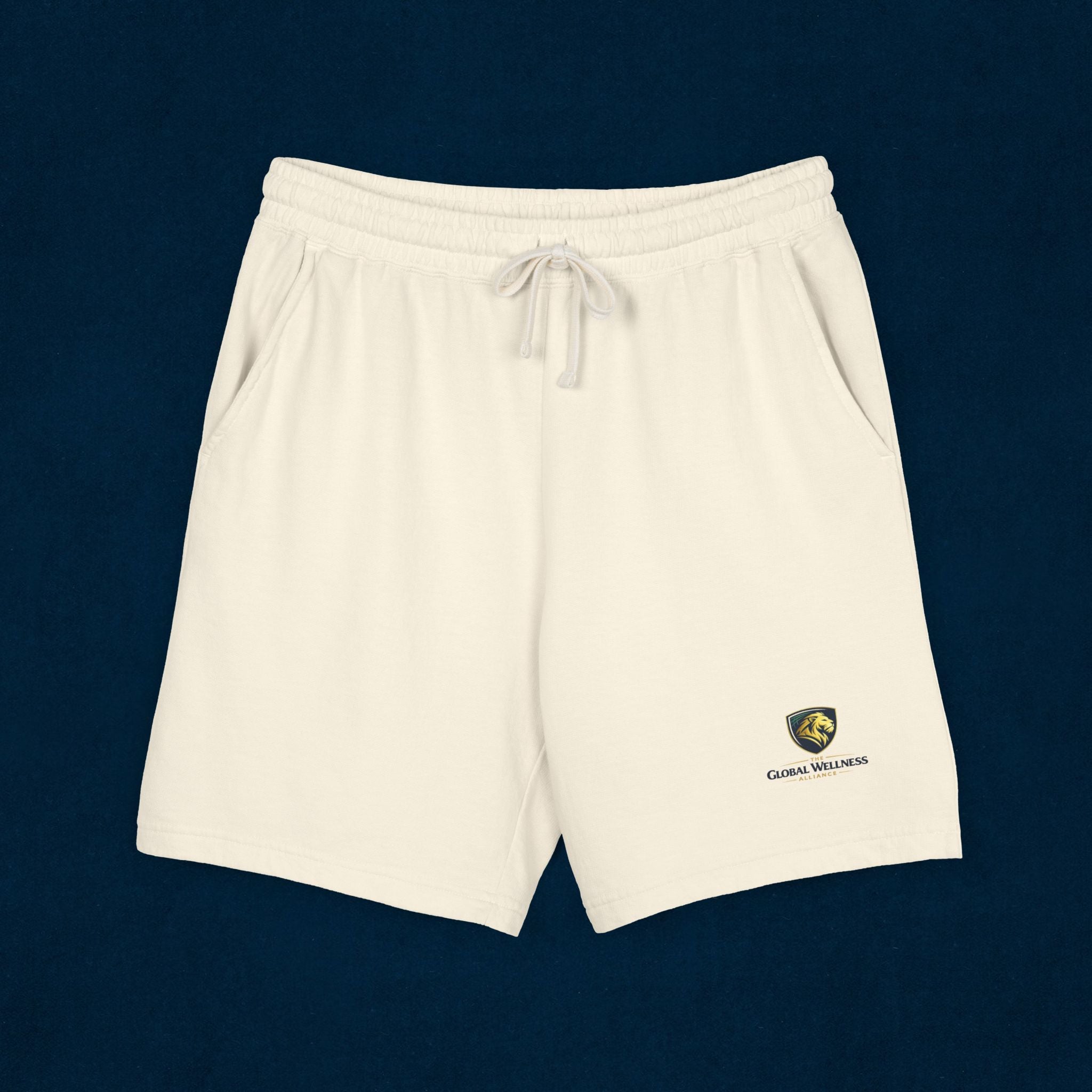 Fleece Sweat Shorts — Minimal Crest Logo Lounge Shorts