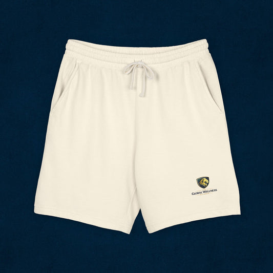 Fleece Sweat Shorts — Minimal Crest Logo Lounge Shorts