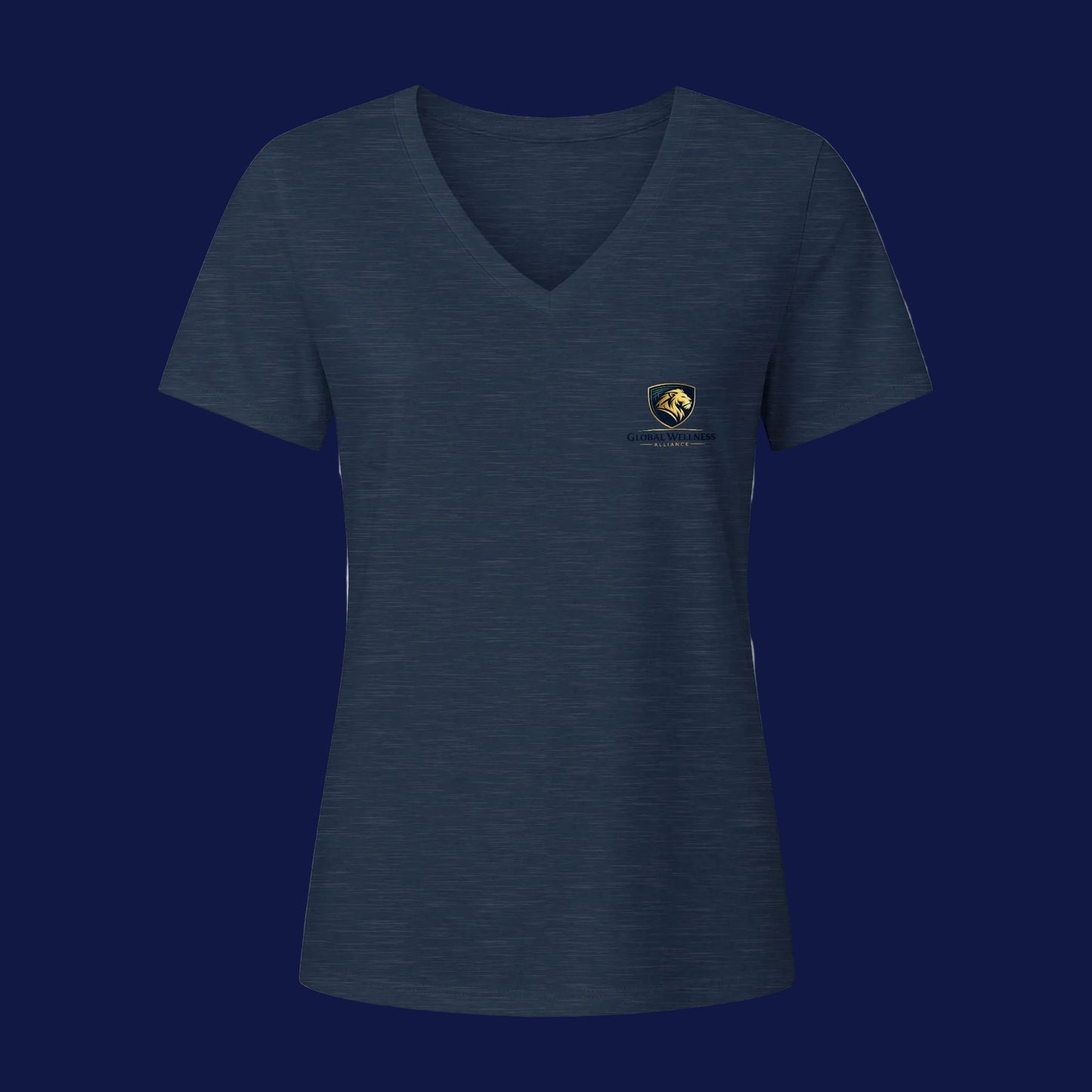 Women's V-Neck Tee — Small Chest Crest Graphic