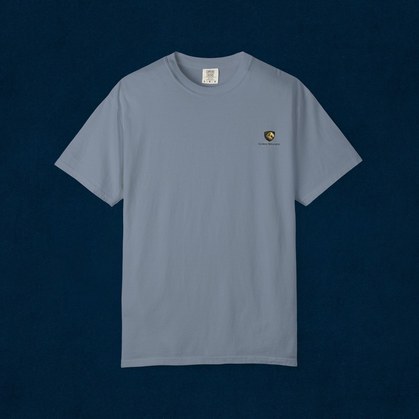 Minimal Cream T‑Shirt with Small Shield Logo — Casual Everyday Tee