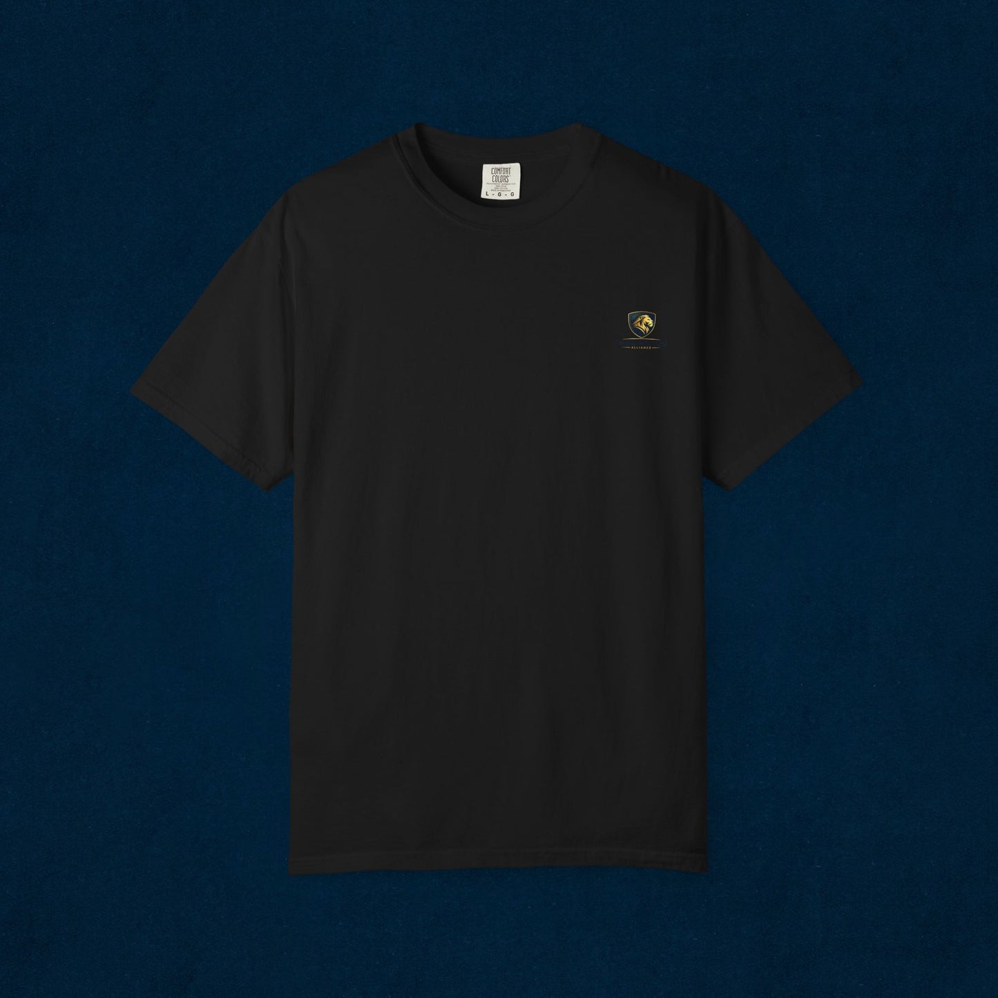 Minimal Cream T‑Shirt with Small Shield Logo — Casual Everyday Tee