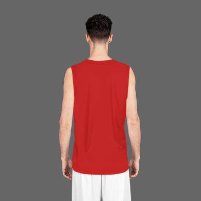 Red Basketball Jersey – Global Wellness Lion Logo Athletic Tank