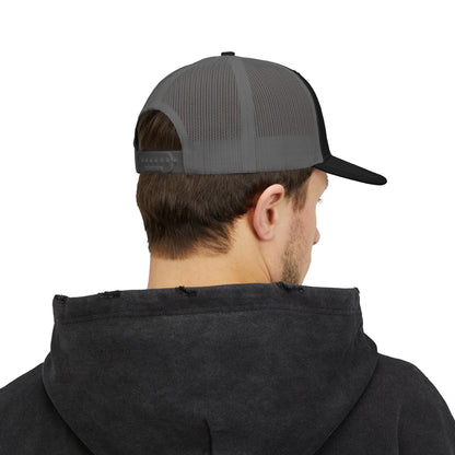 Trucker Cap with Lion Crest Logo — Embroidered Snapback Mesh Hat